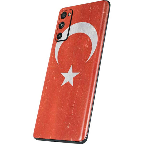 Turkish Flag Distressed Galaxy S20 Fan Edition Skin